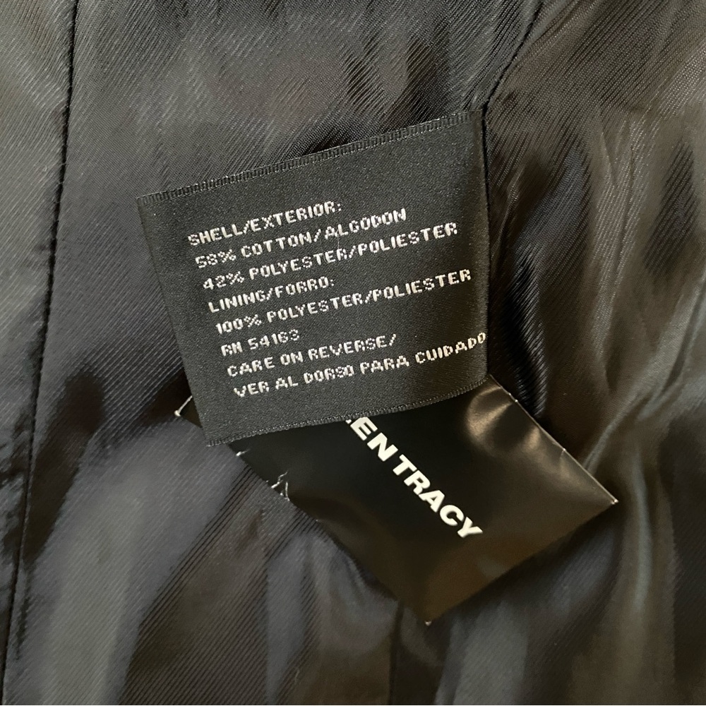 NWT Ellen Tracy Black Trench Coat Tailored Classic Design - Picture 8 of 9